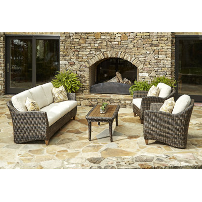 Sycamore 4 Piece Sunbrella Sofa Set With Cushions Klaussner