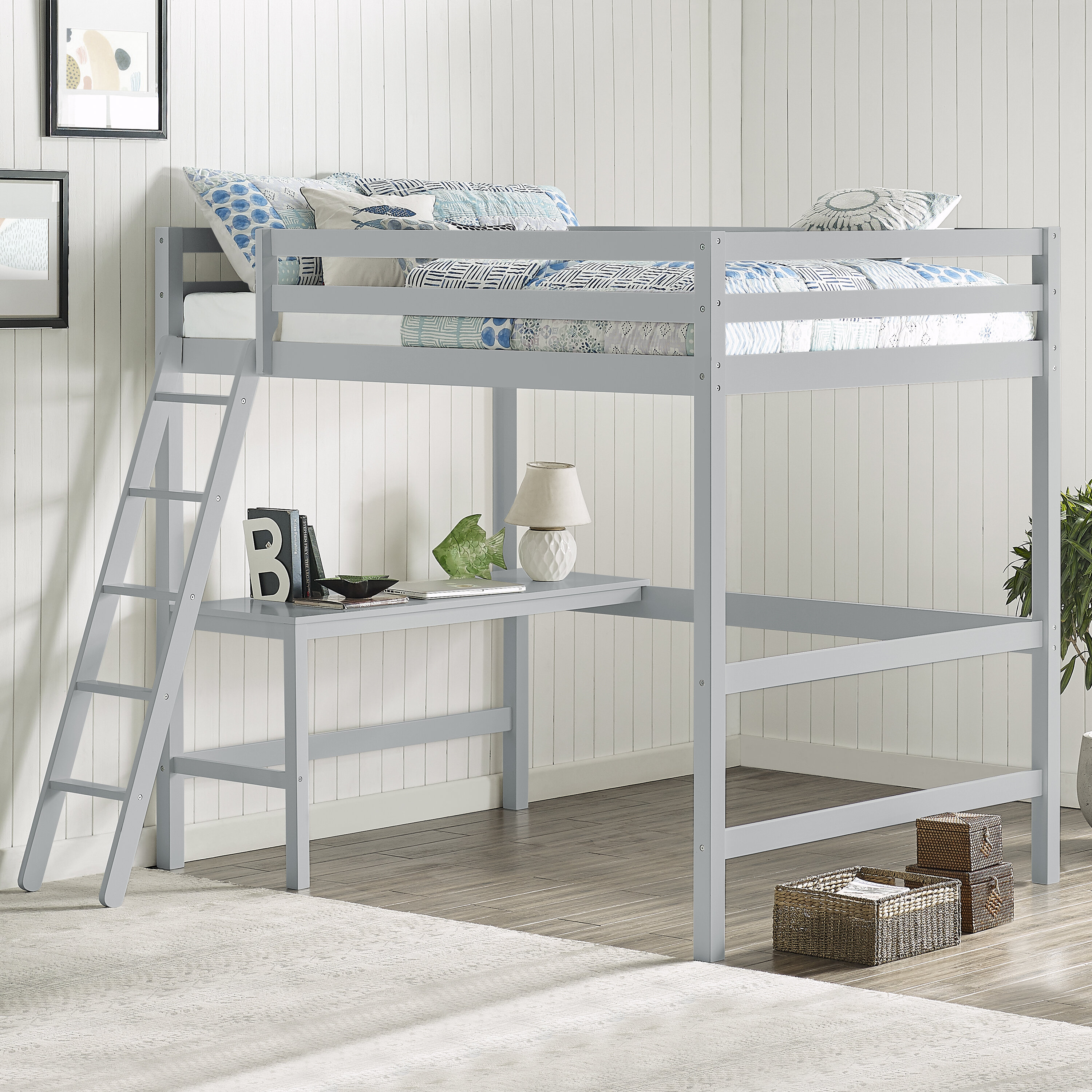 double loft bunk bed with desk