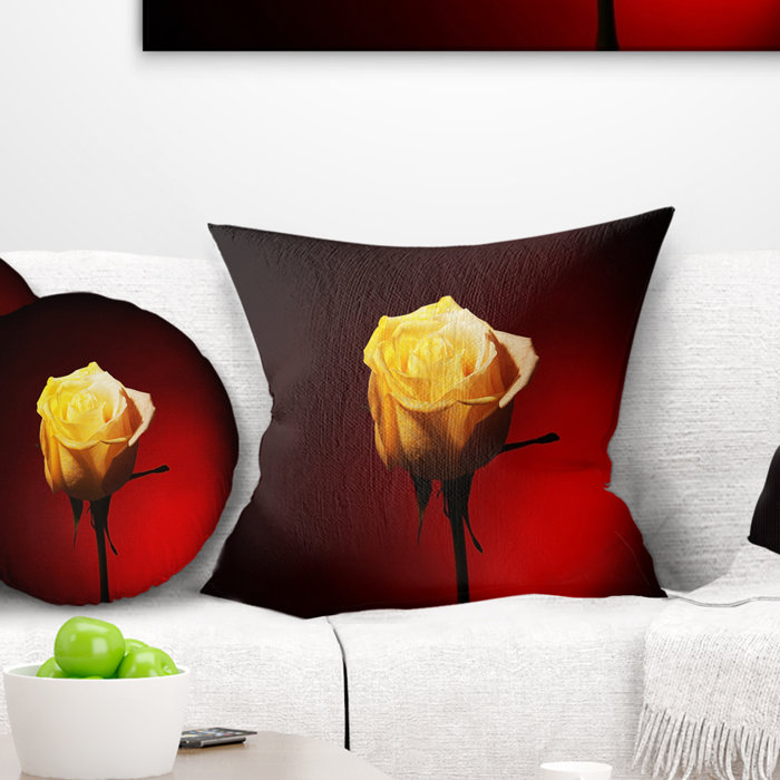 East Urban Home Designart Beautiful Yellow Coloured Rose Floral