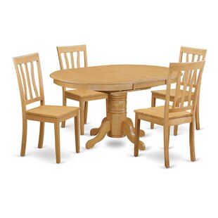 delmon walnut 5 pc oval dining set