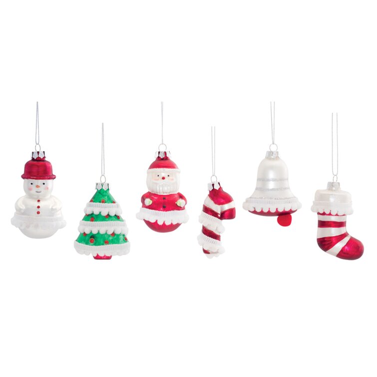 The Holiday Aisle® 6 Piece Mini Holiday Shaped Ornament Set | Wayfair
