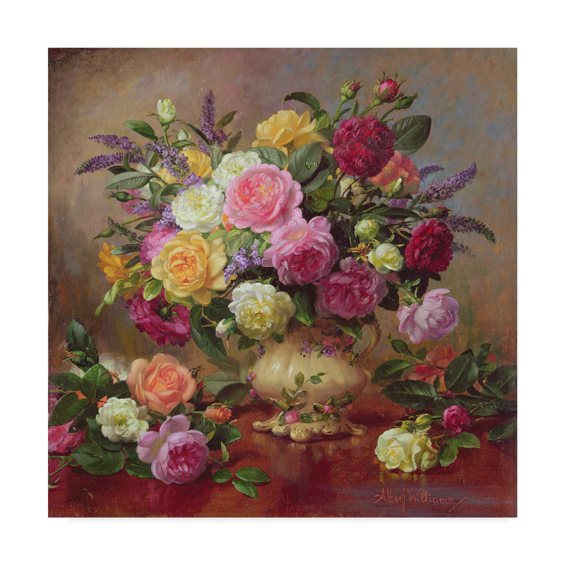 Trademark Art Roses From A Victorian Garden Oil Painting Print On Wrapped Canvas Reviews Wayfair Ca