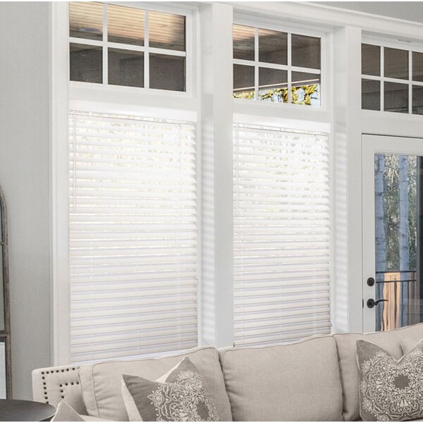 Cordless Premium Faux Wood Blind PRE CUT Home Decorators Chestnut 2-1/2 in 