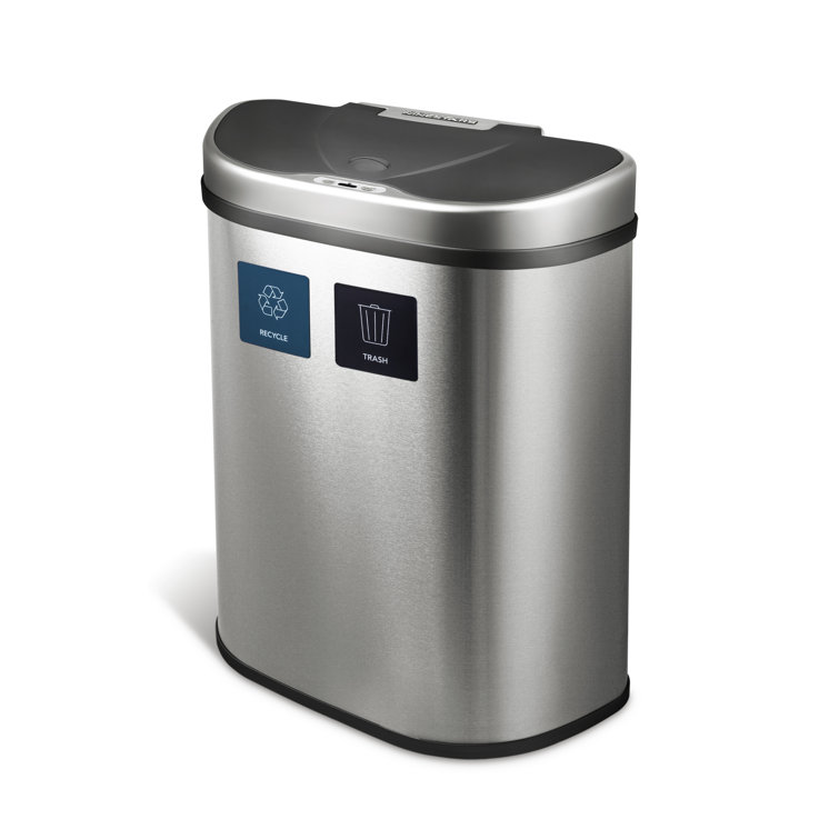 Motion Sensor Recycling Bin Trash Can Container Auto Dual Compartment 18.5 gal. 