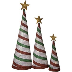 3 Piece Glittering Christmas Tree Decoration Set