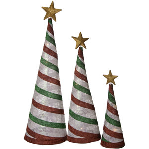 3 Piece Glittering Christmas Tree Decoration Set