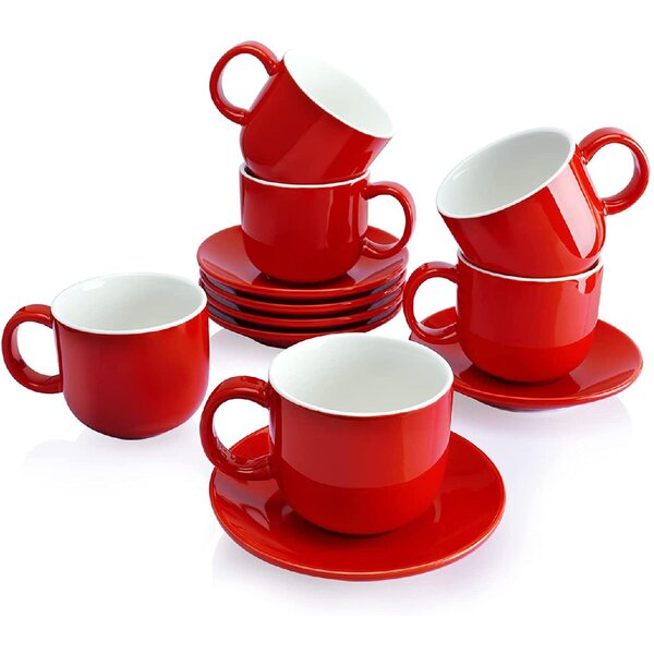 Set Of 4 Coffee Mugs Multi Colour Heart Design Tea Hot Drinks Cups Bone China 