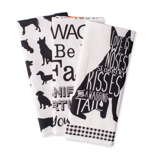 dog print tea towels