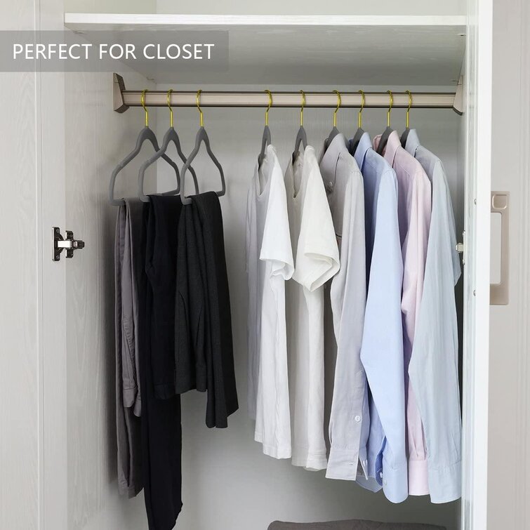 50Pcs Premium Flocked Velvet Suit Shirt Clothes Hangers Hook Heavy Duty Non Slip
