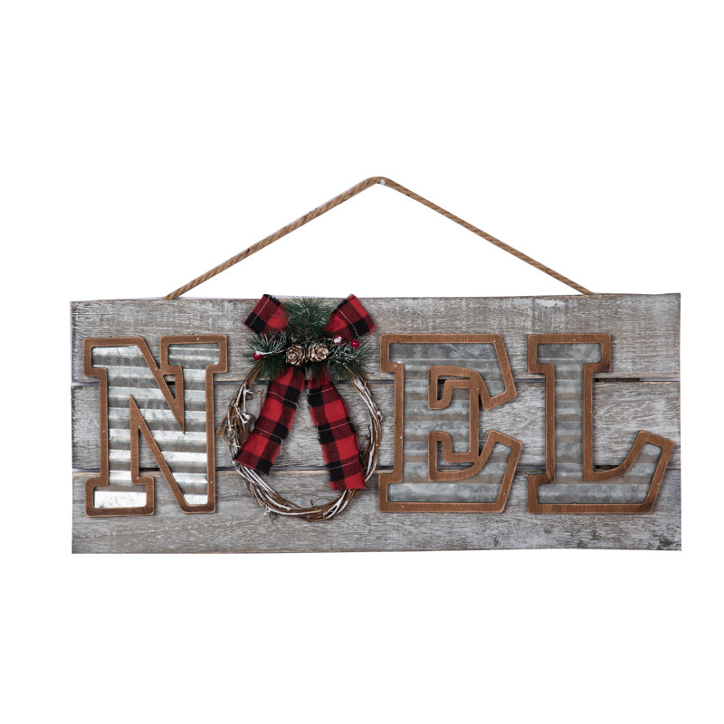 The Holiday Aisle Wood And Corrugated Metal Christmas Wall Decor