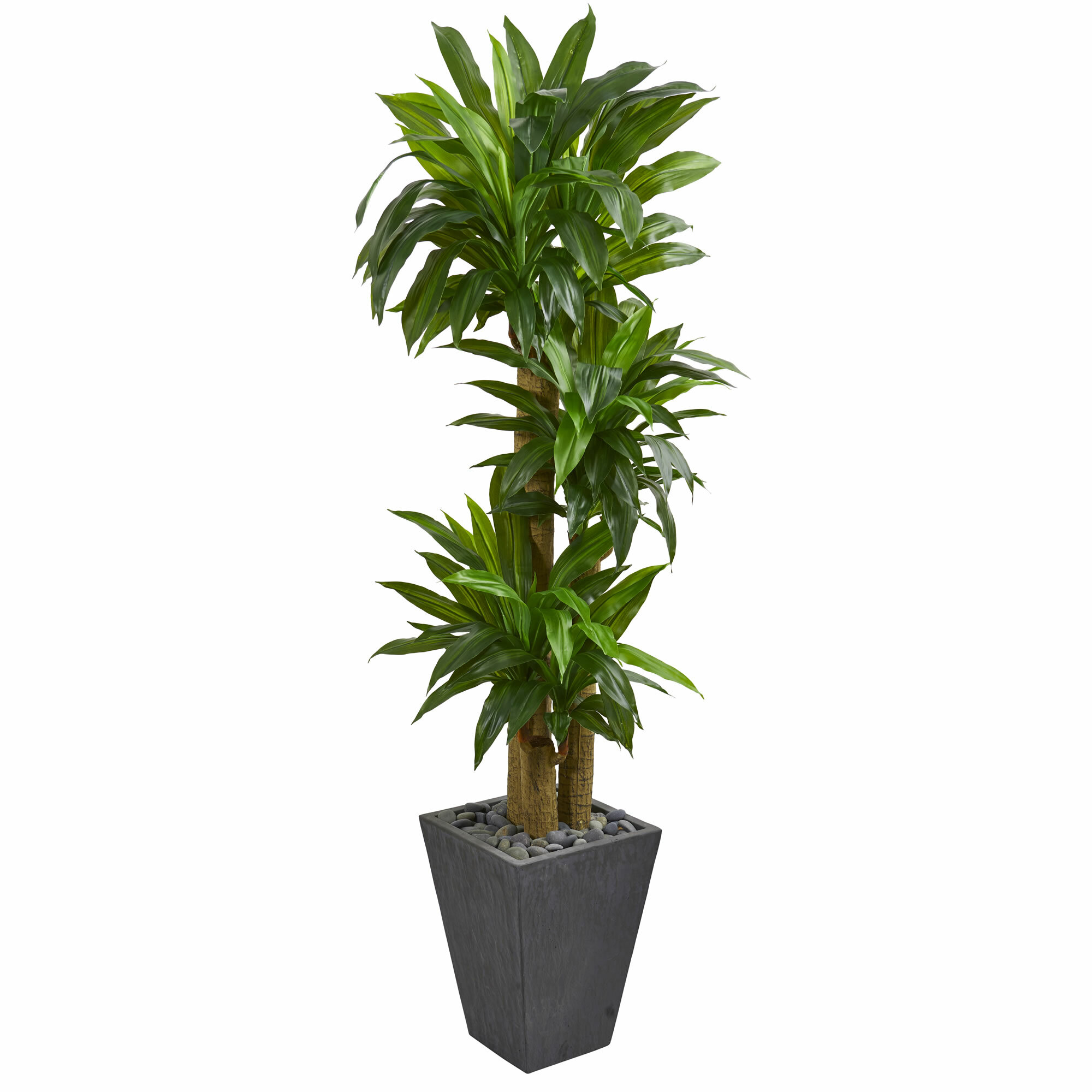 Pot H Green Dracaena Artificial Plant Realistic Look Home Office Decor 48 in