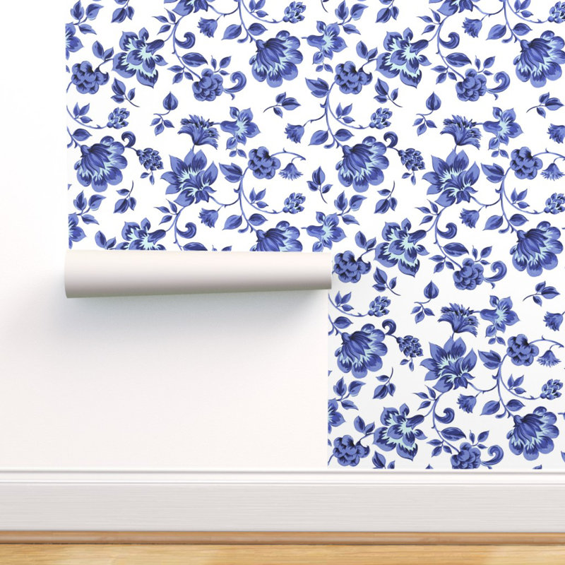 Charlton Home Nakita Flowers Removable Peel And Stick Wallpaper