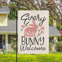 Details about   Welcome Easter Egg Rabbit Garden Flag House Flags Yard Banner Single Side 