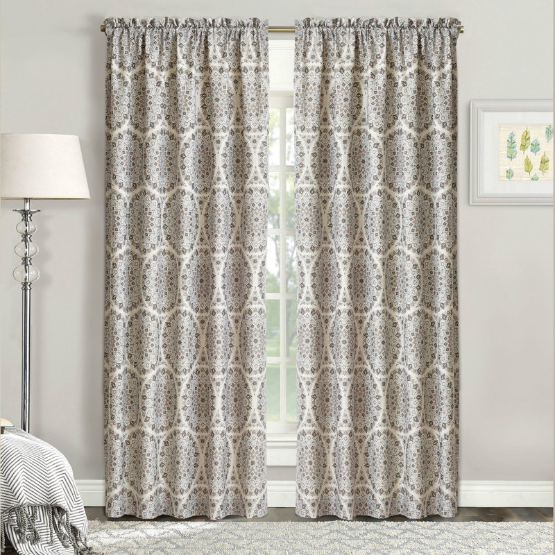 Winston Porter Protaras Medallion Room Darkening Curtain Panels