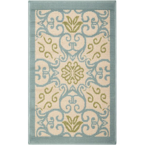 Carleton Ivory/Blue Indoor/Outdoor Area Rug