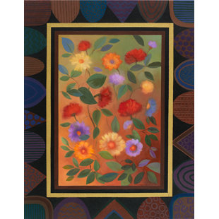 Art Deco Bathroom Vanity Wayfair Art Deco Bordered Daisies Print