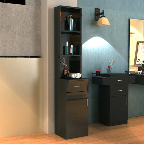 Latitude Run Divine Salon Spa Equipment Wall Mount Hair Styling Barber Station Table Storage Cabinet Reviews