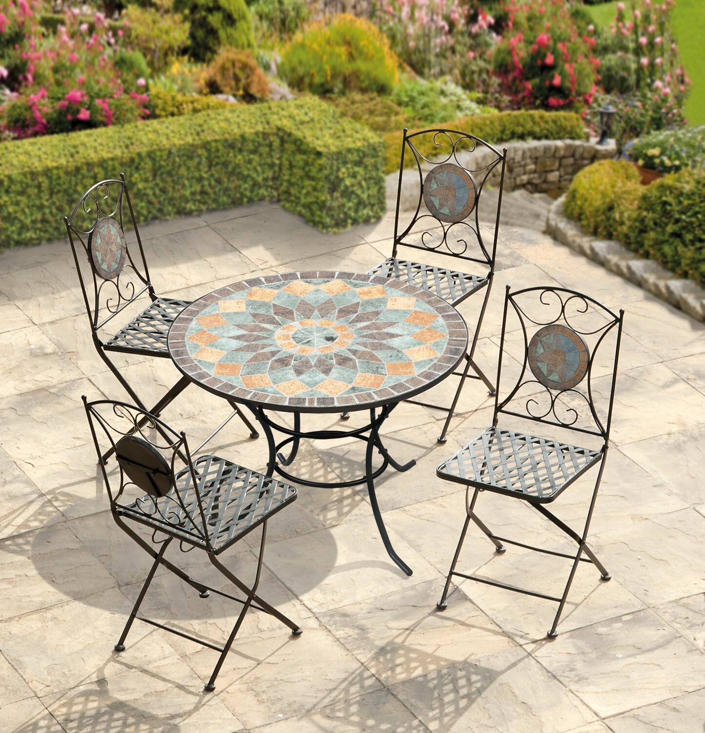 outdoor bistro set with 4 chairs