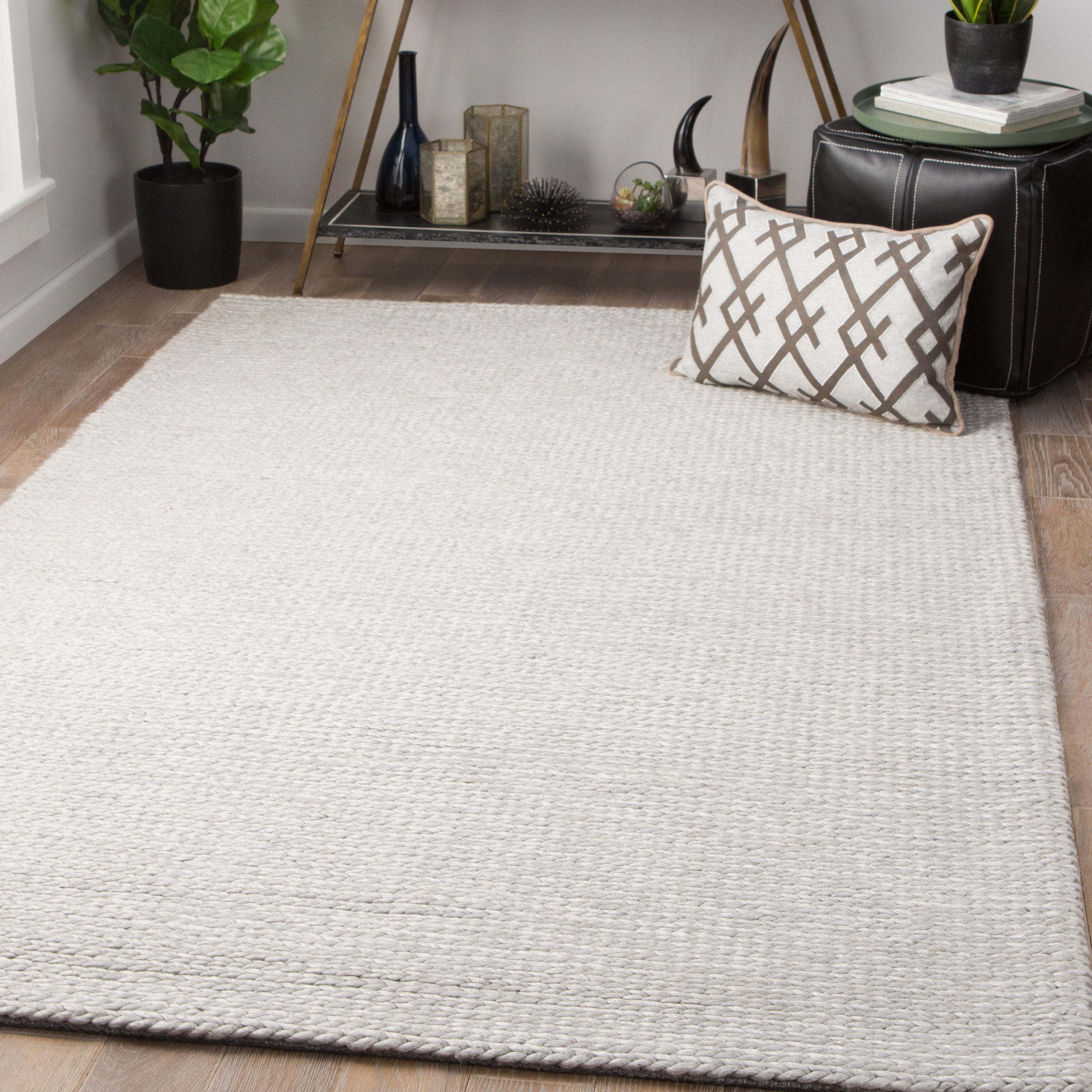 Kallan Hand Woven Light Gray Area Rug Birch Lane