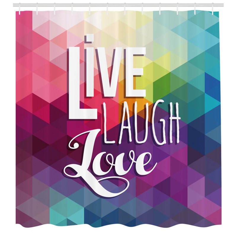East Urban Home Live Laugh Love Shower Curtain Set Hooks Wayfair