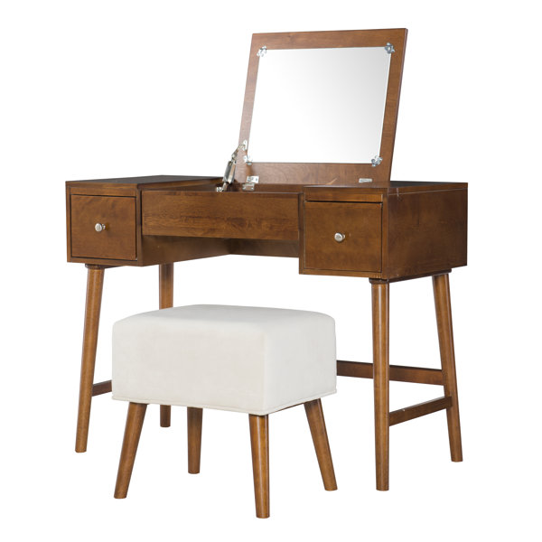 Modern Contemporary Mirrored Vanity Desk Allmodern