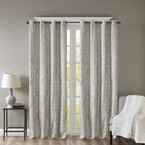 Dora Damask Max Blackout Thermal Grommet Single Curtain Panel