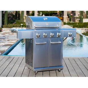 View 4 Burner Propane Gas Grill with Side