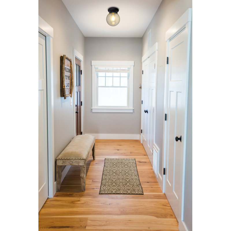 Charlton Home Cresskill Seeded Glass Globe Dimmable 1 Light Flush