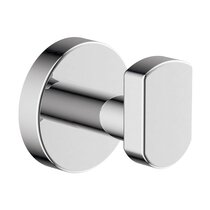 Bright Chrome Double Robe Hook Polished Chrome unconcealed screws NEW 