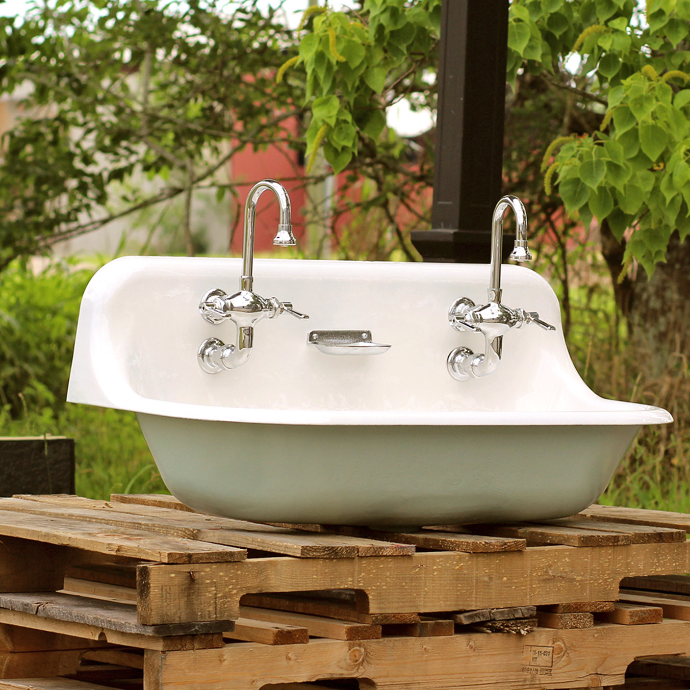 Kohler High Back 36 Antique Inspired Farm Sink Incarnadine Kohler High Back 36 Antique Inspired Farm Sink Incarnadine Red Cast Iron Porcelain Trough Package Wayfair