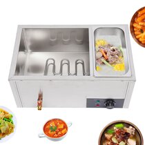 7L Electric Buffet Server Six Sectional Food Warmer Tray Countertop Steamer US