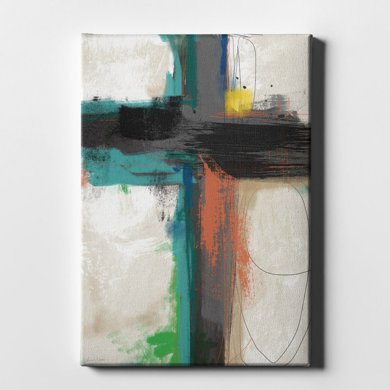 Williston Forge Contemporary Cross Ii Wrapped Canvas Painting