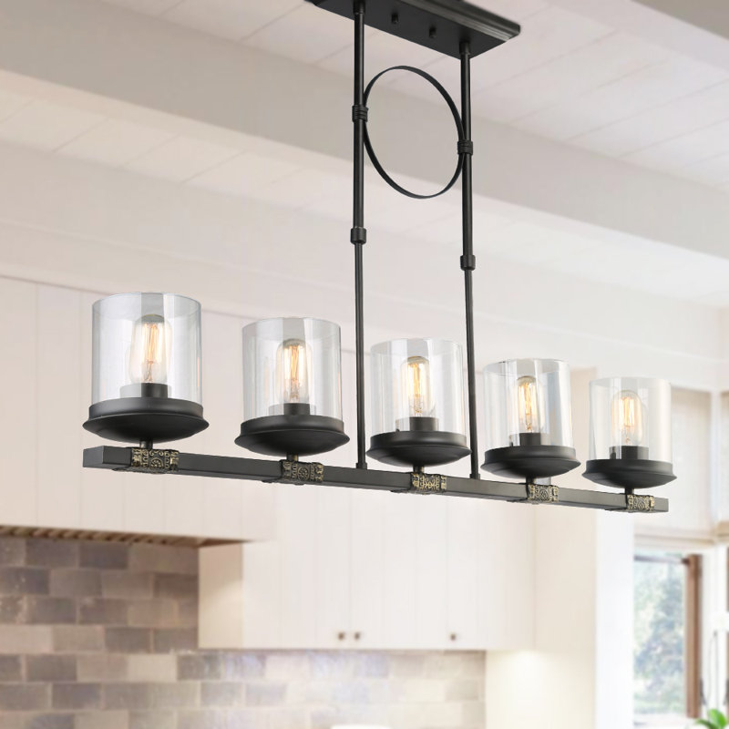 Gracie Oaks Dennis 5 Light Kitchen Island Linear Pendant Reviews Wayfair