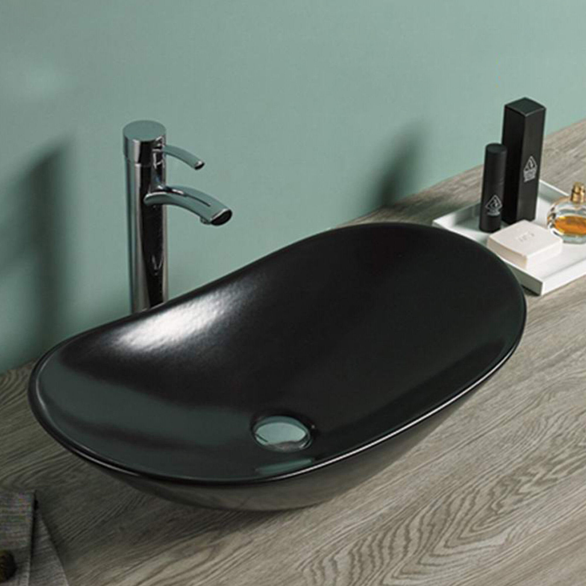 American Imaginations Above Counter Ceramic Oval Vessel Bathroom
