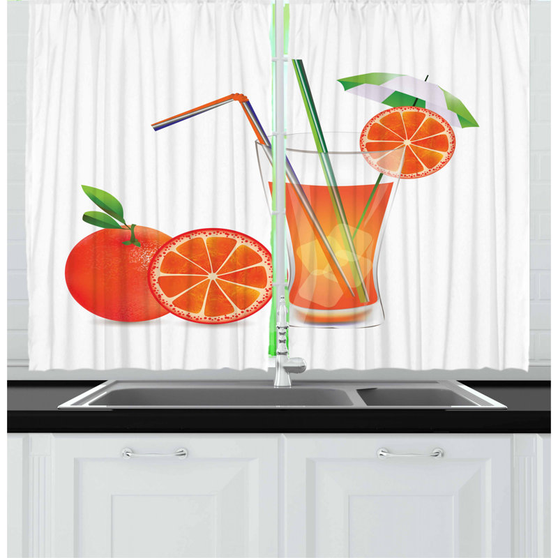 East Urban Home 55 2 Piece Kitchen Curtain Set Wayfair