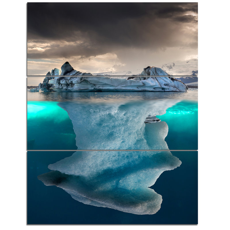 Designart Large Iceberg In Sea 3 Piece Wall Art On Wrapped Canvas Set Wayfair Lighting sale | shop lamps, pendants & more! large iceberg in sea 3 piece wall art on wrapped canvas set
