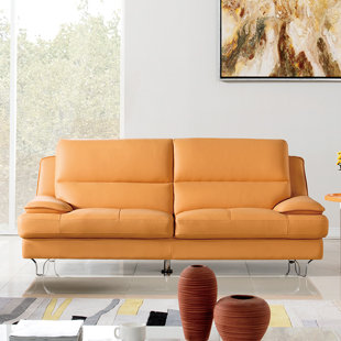 Er Yellow Leather Sofa Wayfair Quickview