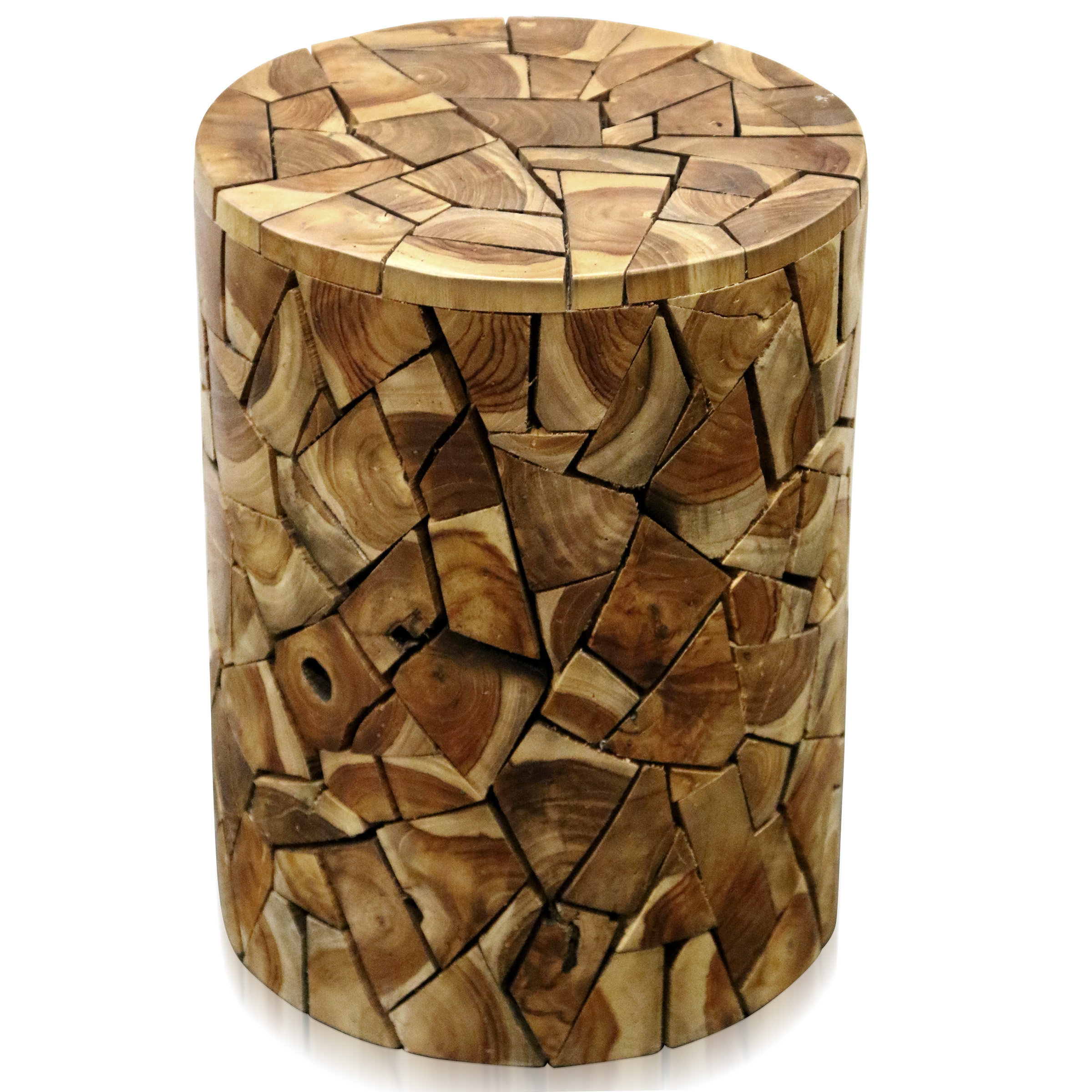 Loon Peak® Ammaarah 16'' Tall Solid Wood Drum End Table Wayfair