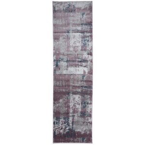 Shannen Distressed Contemporary Abstract Design Purple Area Rug