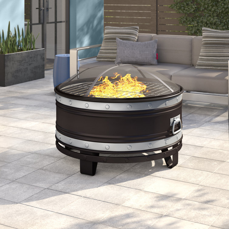 Ebern Designs Tryrion Steel Wood Burning Fire Pit & Reviews | Wayfair