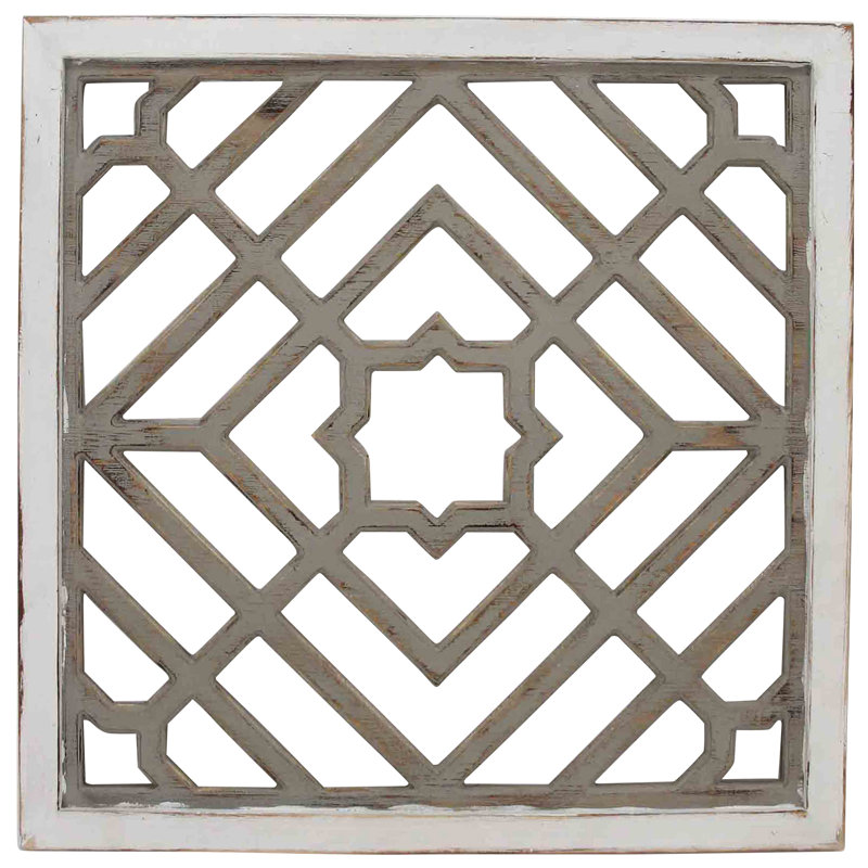 Gracie Oaks Natural Wood Tone Square Pattern Art Wall Decor Wayfair
