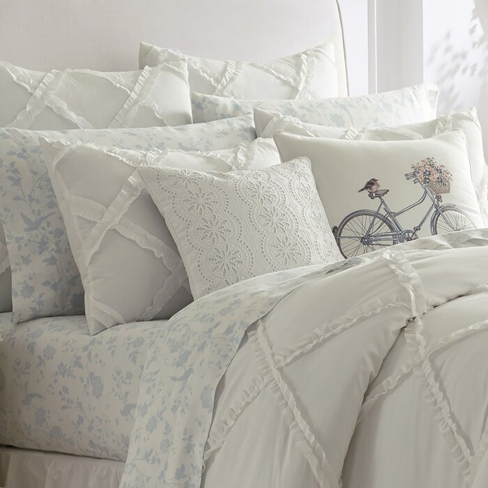 Laura Ashley Adelina Ruffle Cotton Duvet Set Reviews Wayfair