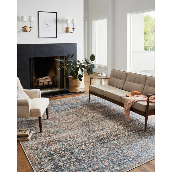 Chris Loves Julia x Loloi Jules Area Rug in Denim/Spice & Reviews | Wayfair