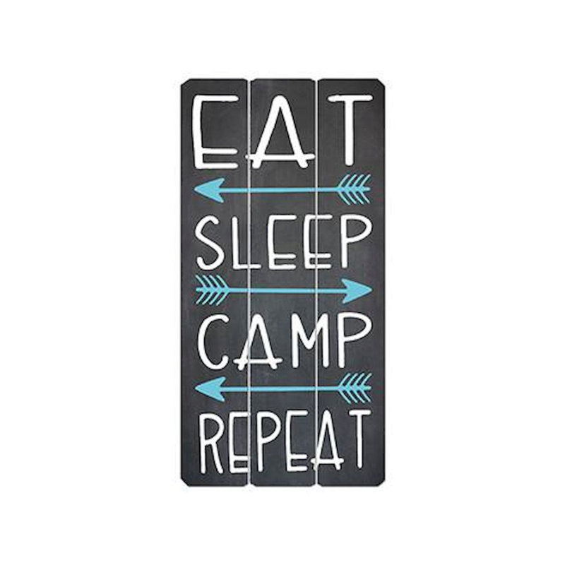 Millwood Pines Eat Sleep Camp Repeat Wooden Sign Wall Decor
