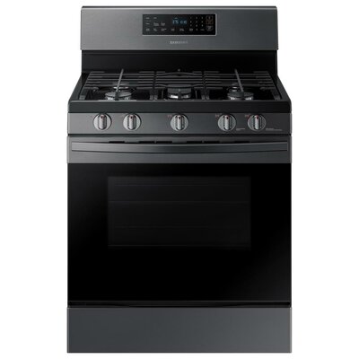 Samsung 30" 5.8 cu ft. Free-Standing Gas Range with Griddle Finish: Black Stainless Steel