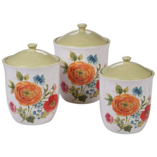 orange kitchen tea coffee sugar canisters