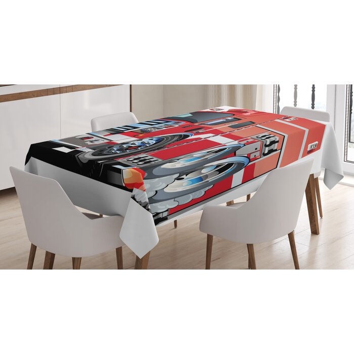 East Urban Home Ambesonne Cars Tablecloth Big Fire Truck With