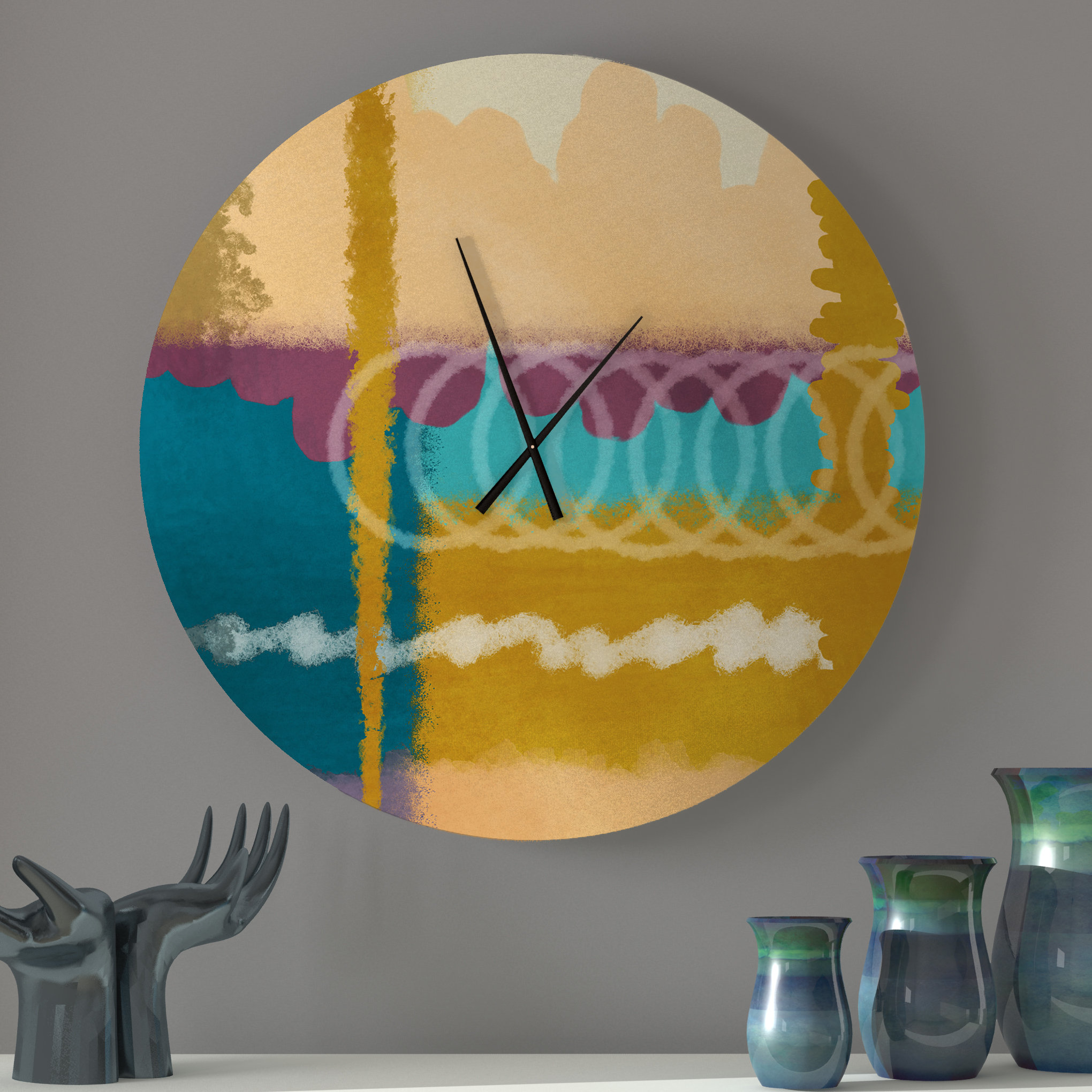 Latitude Run® Unbigoted Stalwart Abstract Metal Wall Clock Wayfair