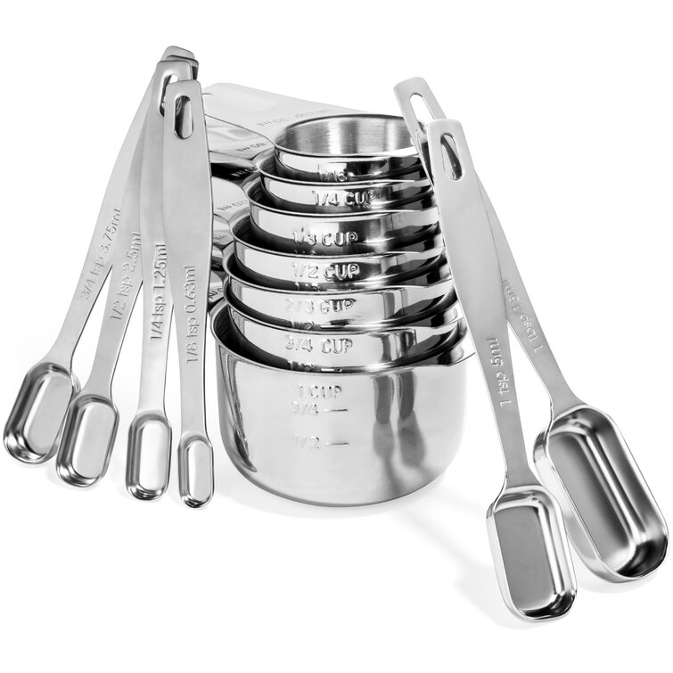 Measuring Cups and Spoons Set 13 Piece 304 Stainless Steel 