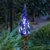 blown glass solar garden stakes